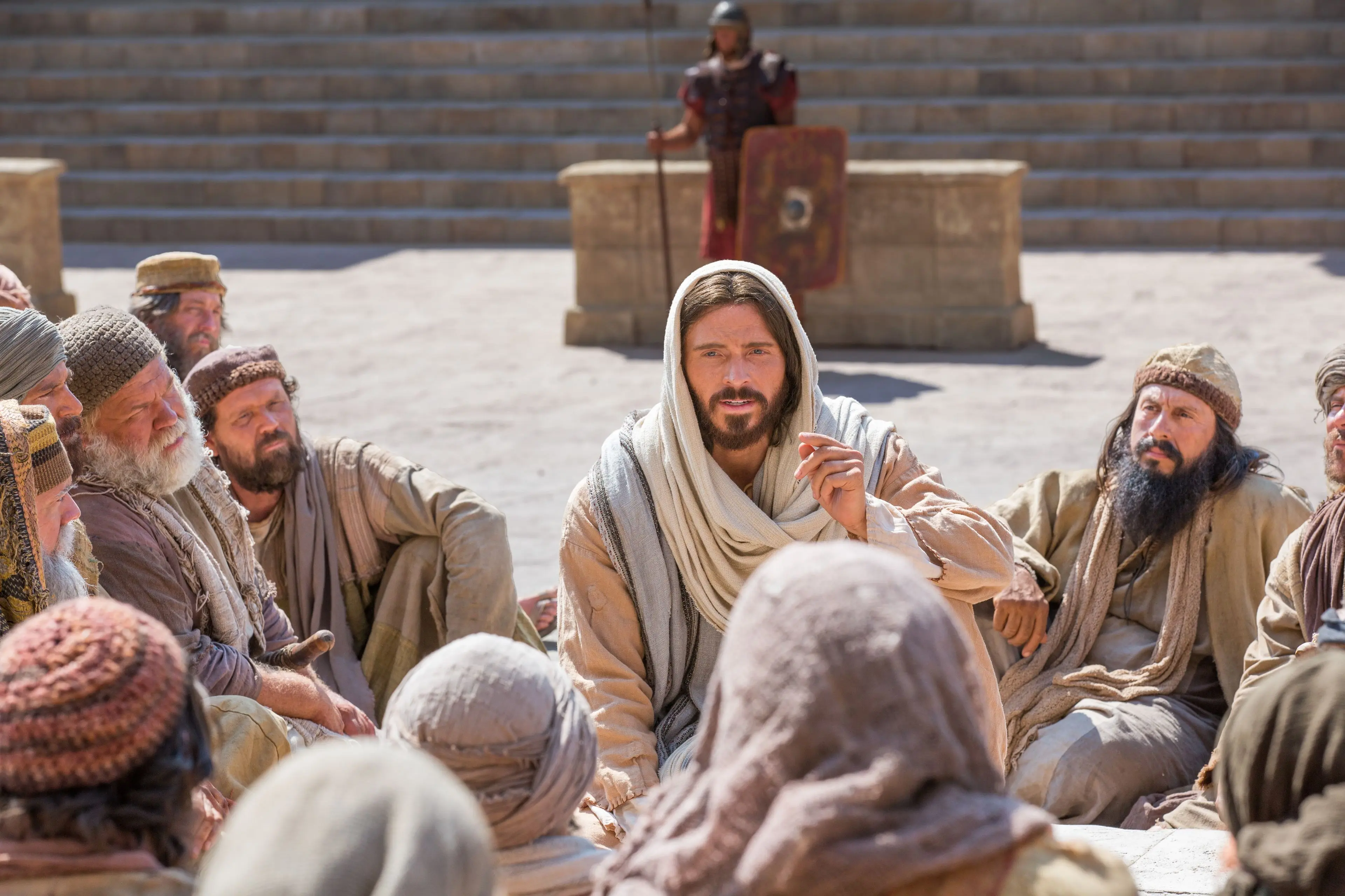El señor Jesucristo enseñando en la ciudad